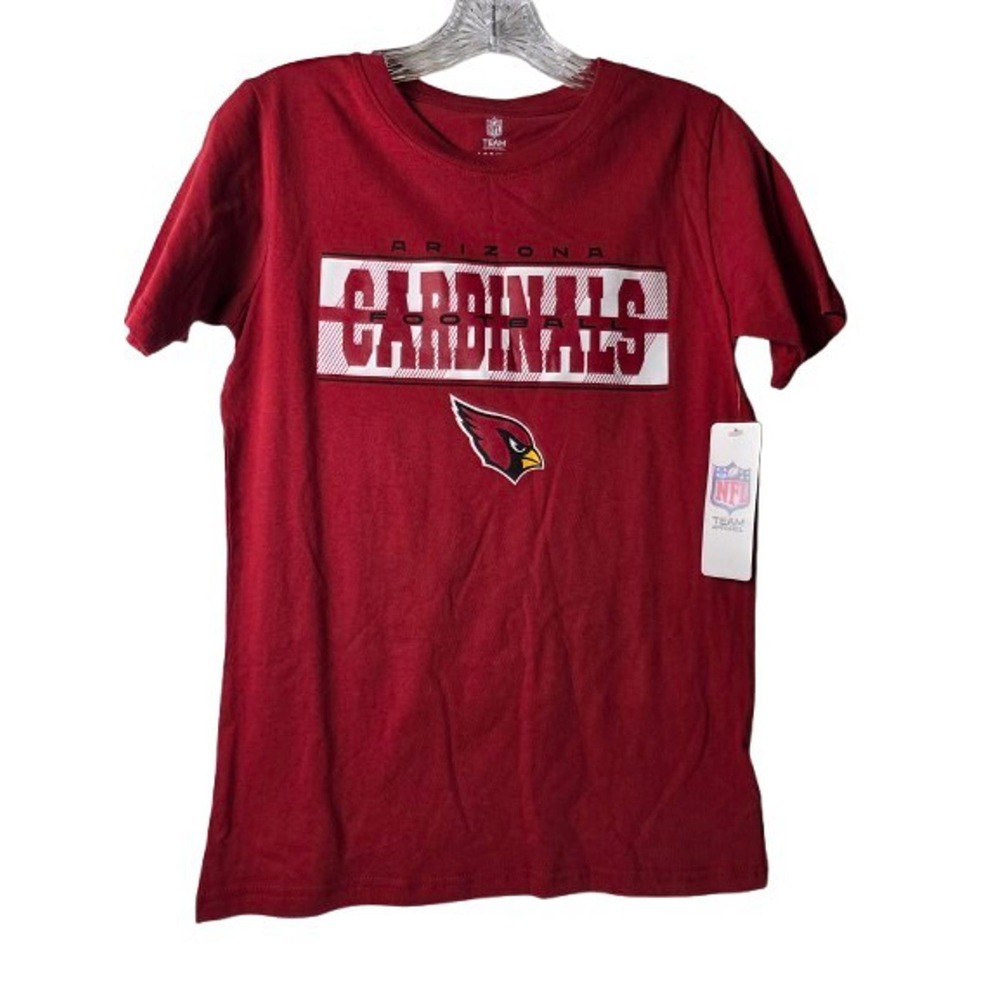 NFL Team Apparel Arizona Cardinals T-Shirt Kids Size L 10/12 Red Graphic Tee NWT